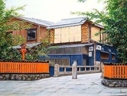 东京小镇街头建筑水彩插画设计欣赏