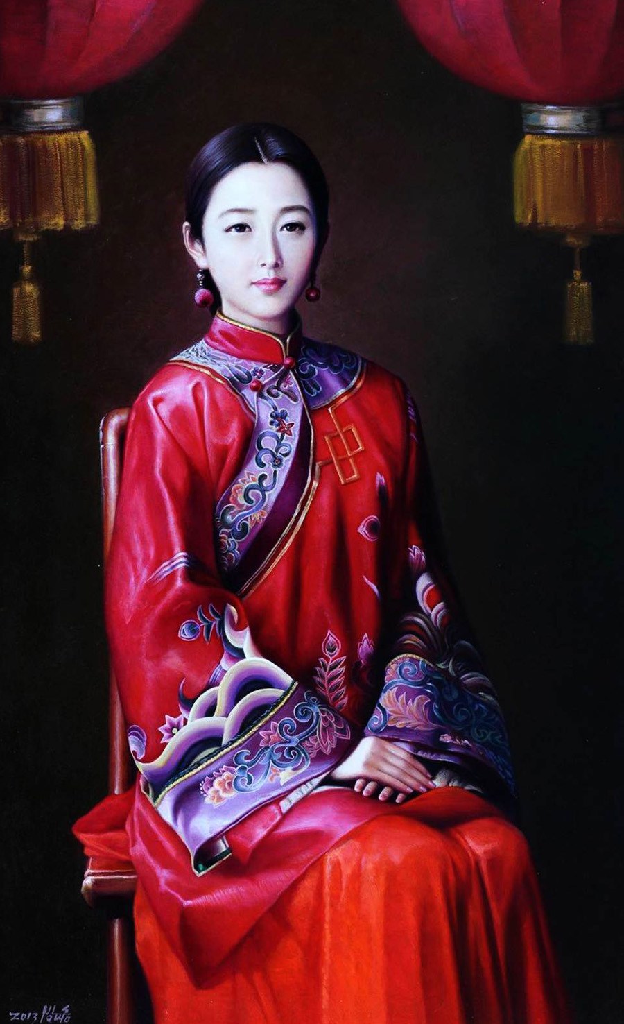 如清风拂面 朝鲜美女人物油画