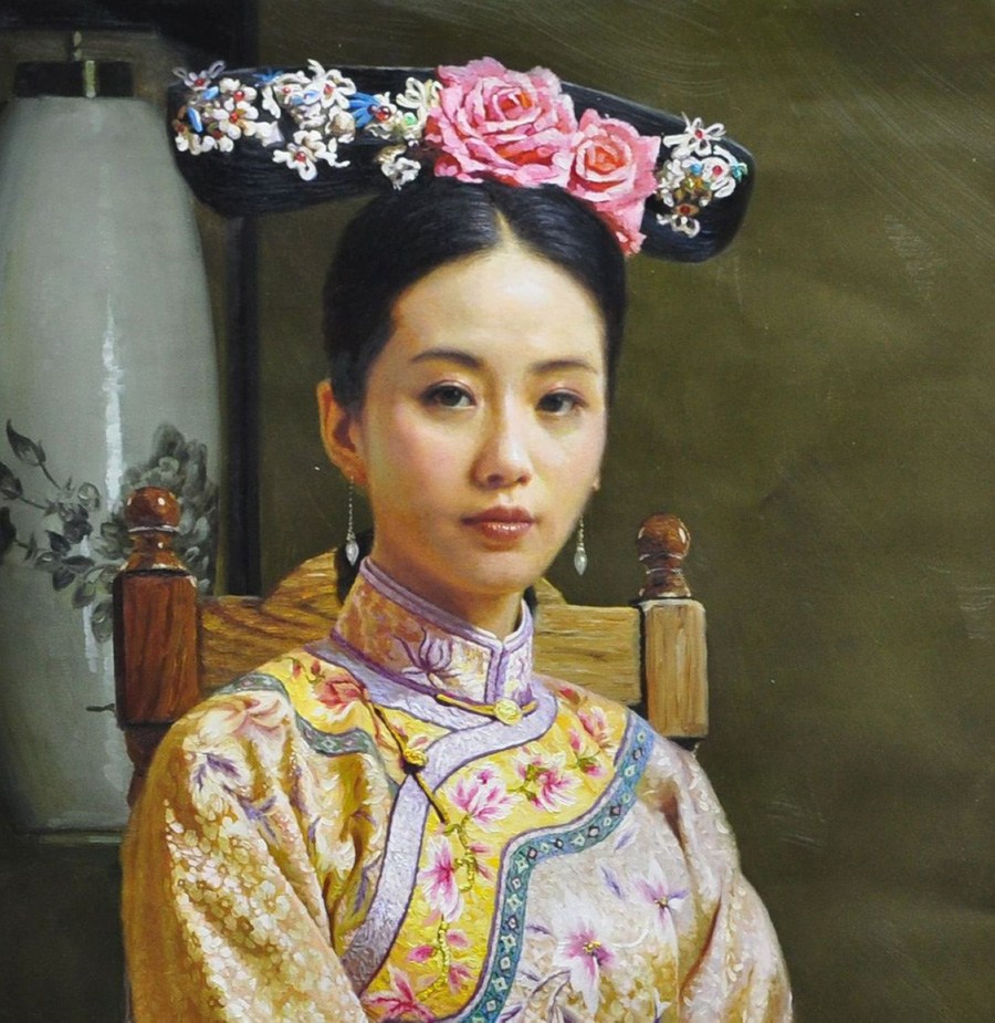 如清风拂面 朝鲜美女人物油画