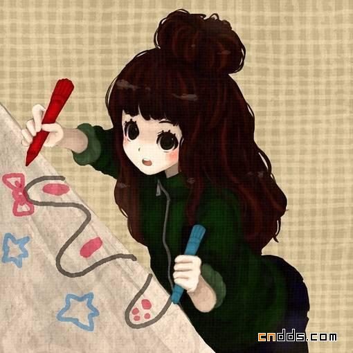 甜美小女生系类唯美插画