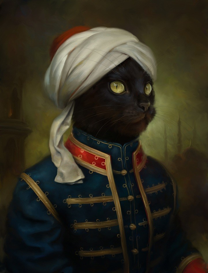 Eldar zakirov穿皇家礼服的猫