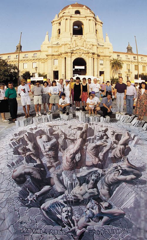 意大利街头3D绘画大师Kurt Wenner：街头作品秀