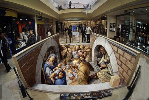 意大利街头3D绘画大师Kurt Wenner：街头作品秀