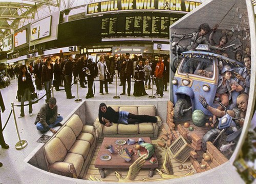 意大利街头3D绘画大师Kurt Wenner：街头作品秀