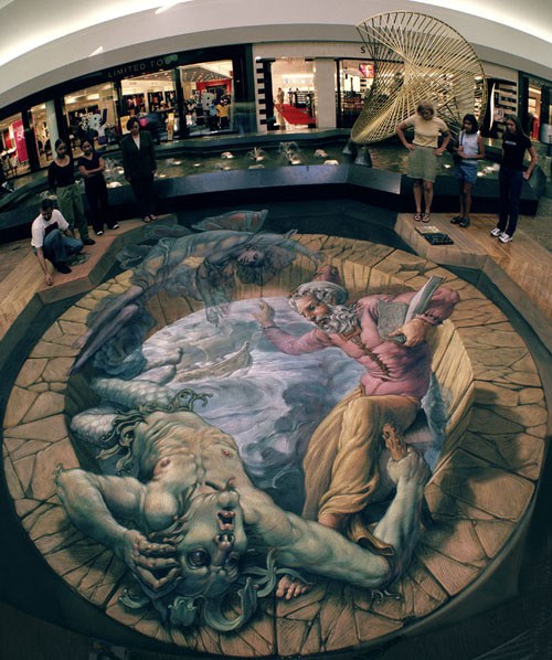 意大利街头3D绘画大师Kurt Wenner：街头作品秀