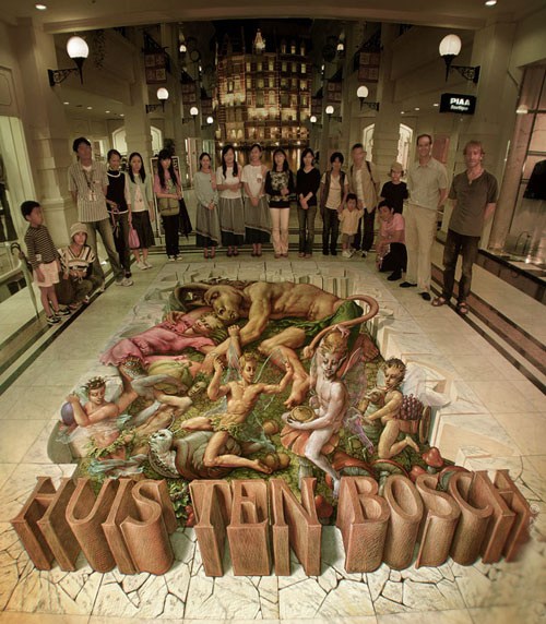 意大利街头3D绘画大师Kurt Wenner：街头作品秀