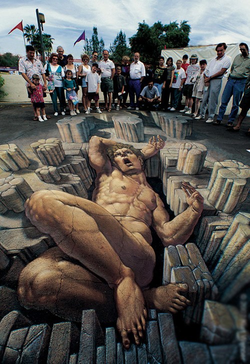 意大利街头3D绘画大师Kurt Wenner：街头作品秀