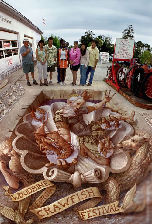 意大利街头3D绘画大师Kurt Wenner：街头作品秀