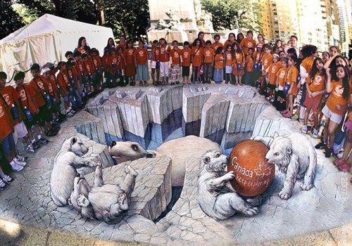 意大利街头3D绘画大师Kurt Wenner：街头作品秀