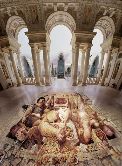 意大利街头3D绘画大师Kurt Wenner：街头作品秀