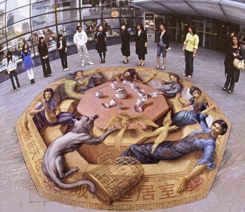 意大利街头3D绘画大师Kurt Wenner：街头作品秀