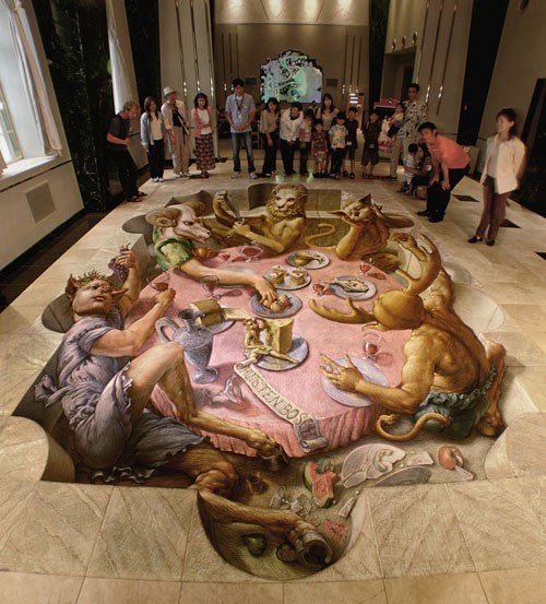 意大利街头3D绘画大师Kurt Wenner：街头作品秀