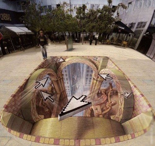 意大利街头3D绘画大师Kurt Wenner：街头作品秀