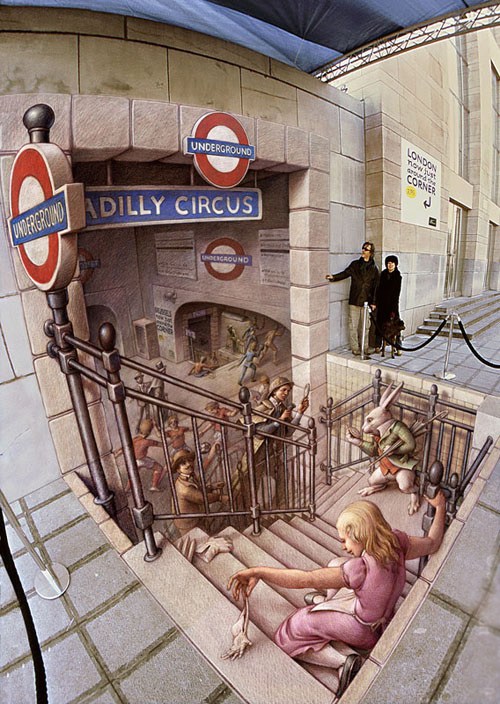 意大利街头3D绘画大师Kurt Wenner：街头作品秀