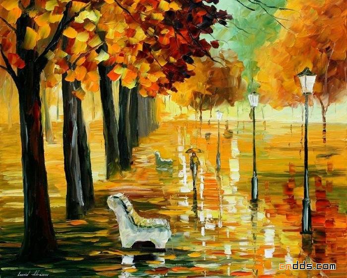 Leonid Afremov都市风景油画作品