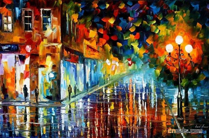 Leonid Afremov都市风景油画作品