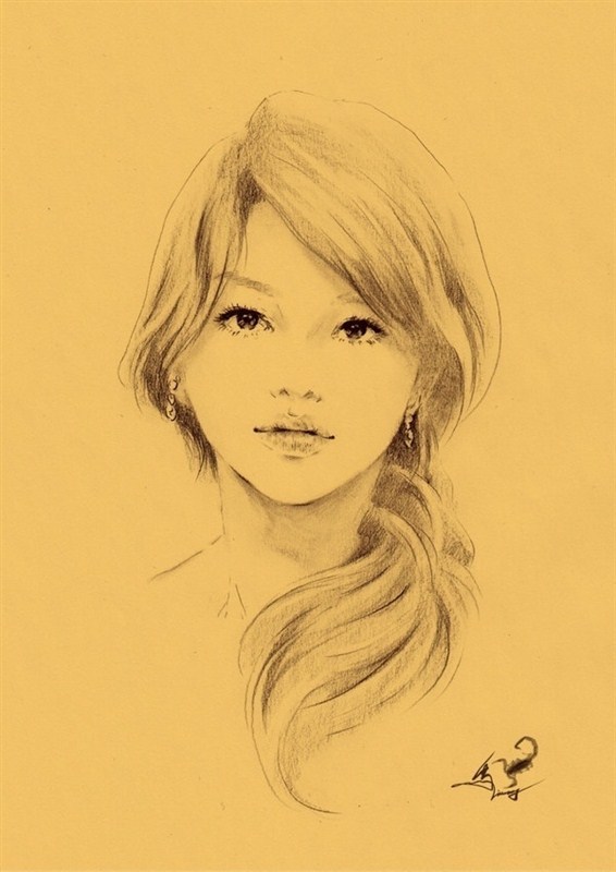 唯美写真清纯素描女孩儿插画设计欣赏