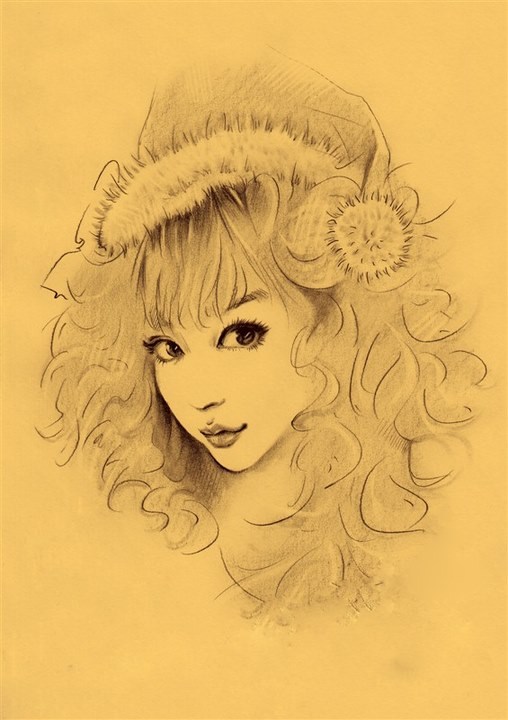 唯美写真清纯素描女孩儿插画设计欣赏