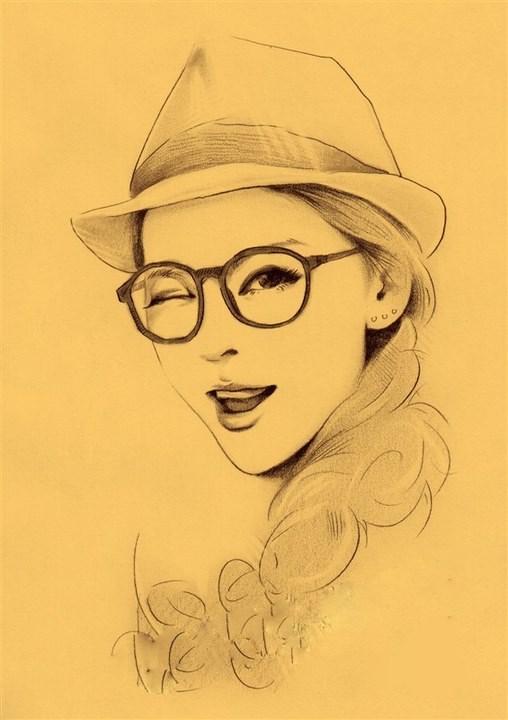 唯美写真清纯素描女孩儿插画设计欣赏