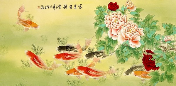 送上群鱼争艳喜庆插画设计欣赏