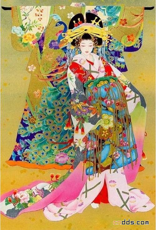 温文尔雅表现含蓄美得日本女性插画设计欣赏