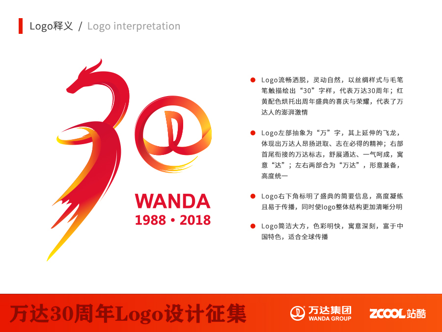 中国风 - 国际范   万达30周年logo设计提案