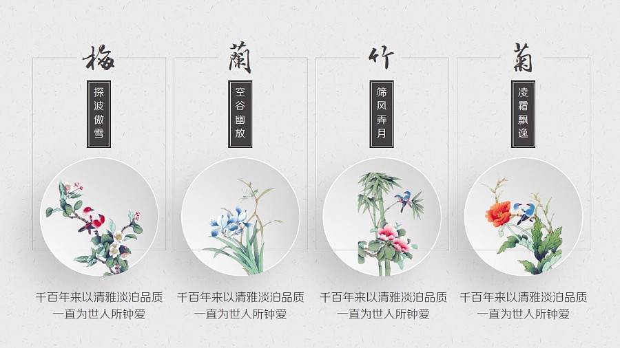 梅兰竹菊·中国风模板系列