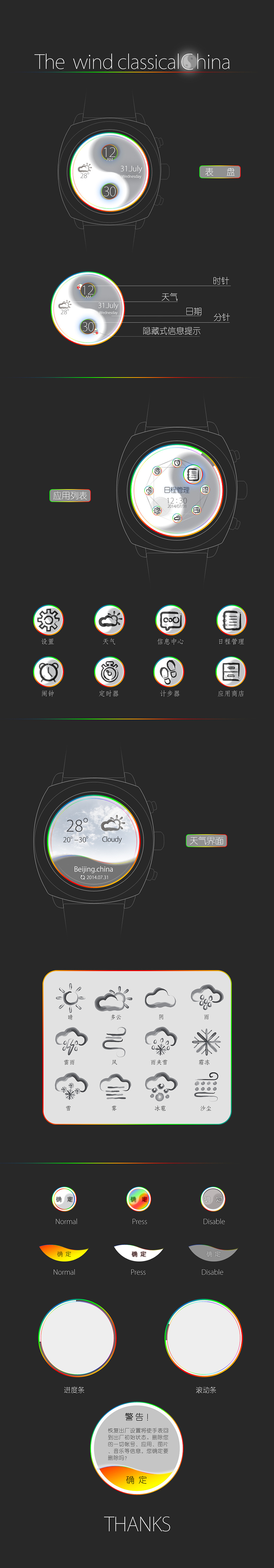 中国风四季天气UI设计界面