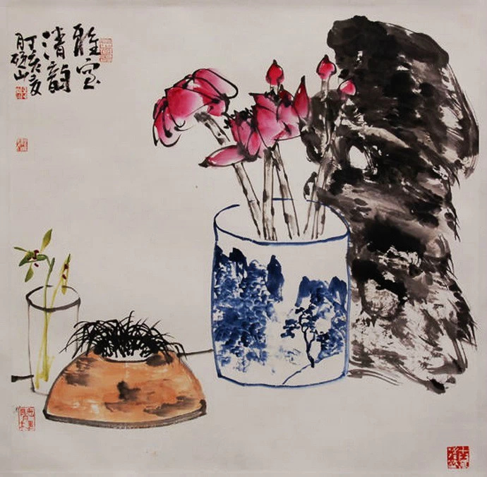 水墨青花--马硕山水墨画作品（一）