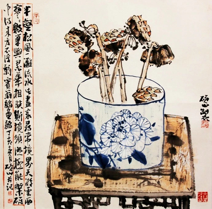 水墨青花--马硕山水墨画作品（一）