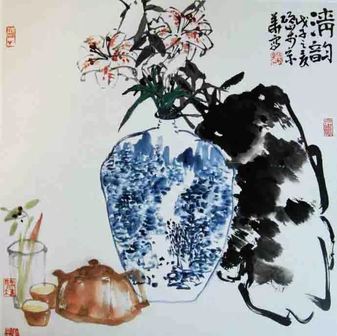 水墨青花--马硕山水墨画作品（一）