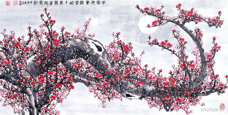 梅花主题中国绘画艺术作品