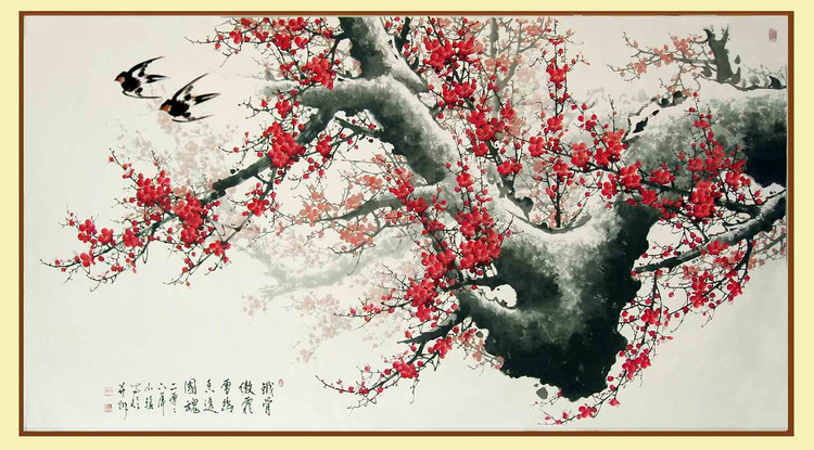 梅花主题中国绘画艺术作品