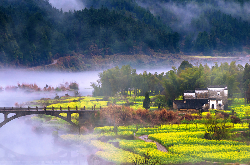 云雾飘渺的仙境徽州风景，不一样的景色美~