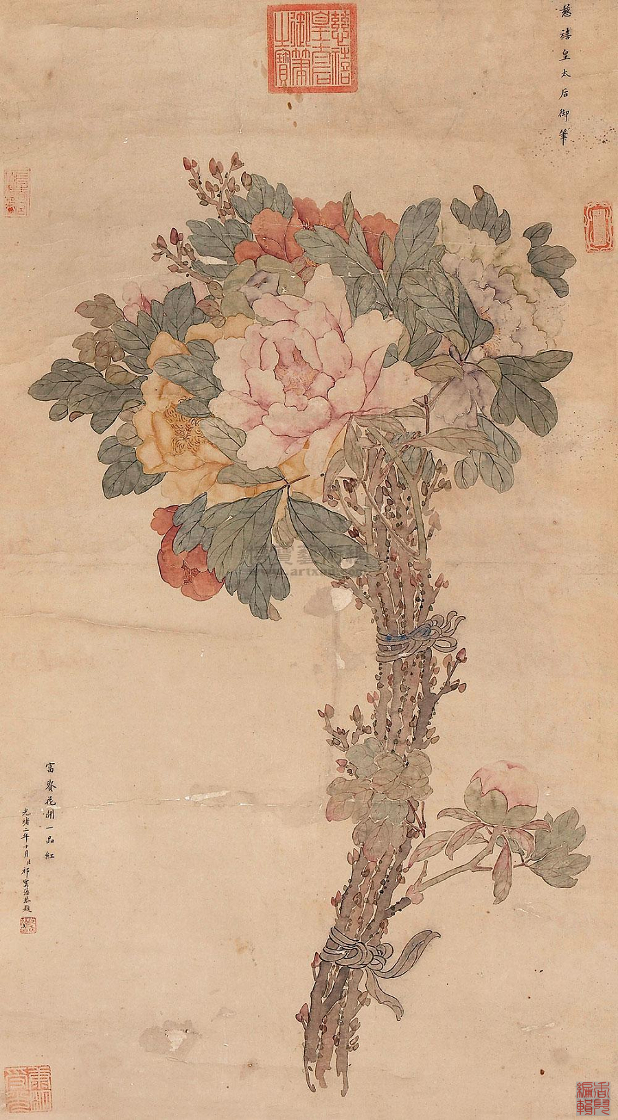 慈禧太后精美的花鸟画作品