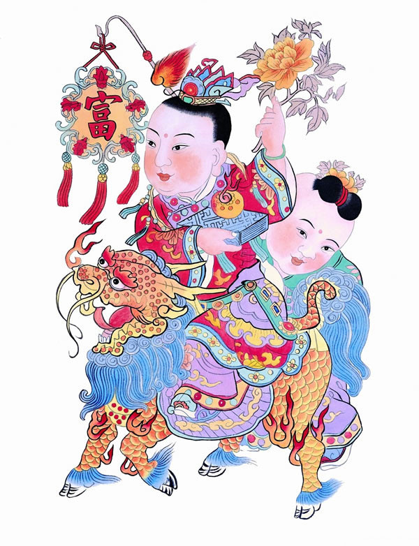 色彩斑斓的中国门神