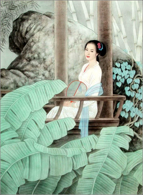 如花照水的古典美女绘画艺术（二）