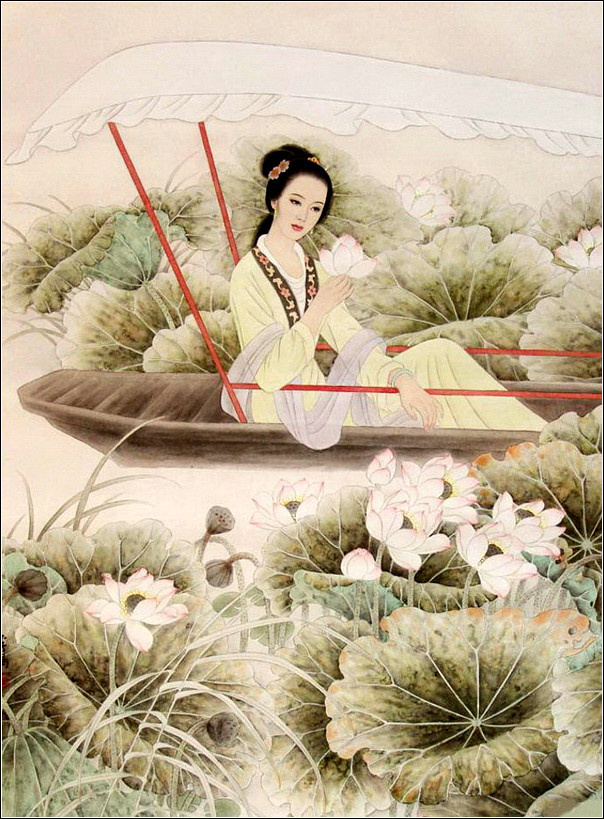 如花照水的古典美女绘画艺术（一）