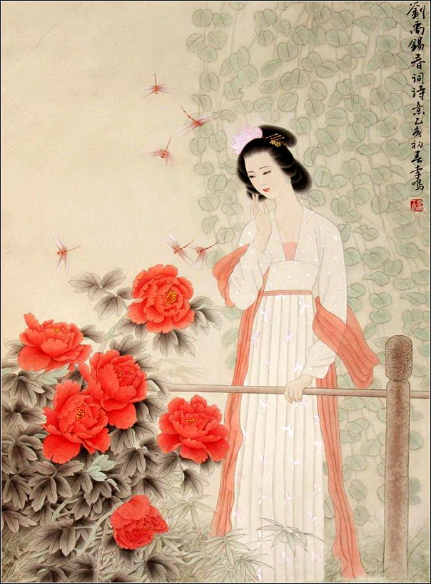 如花照水的古典美女绘画艺术（一）