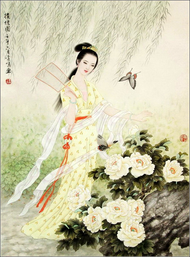 如花照水的古典美女绘画艺术（一）