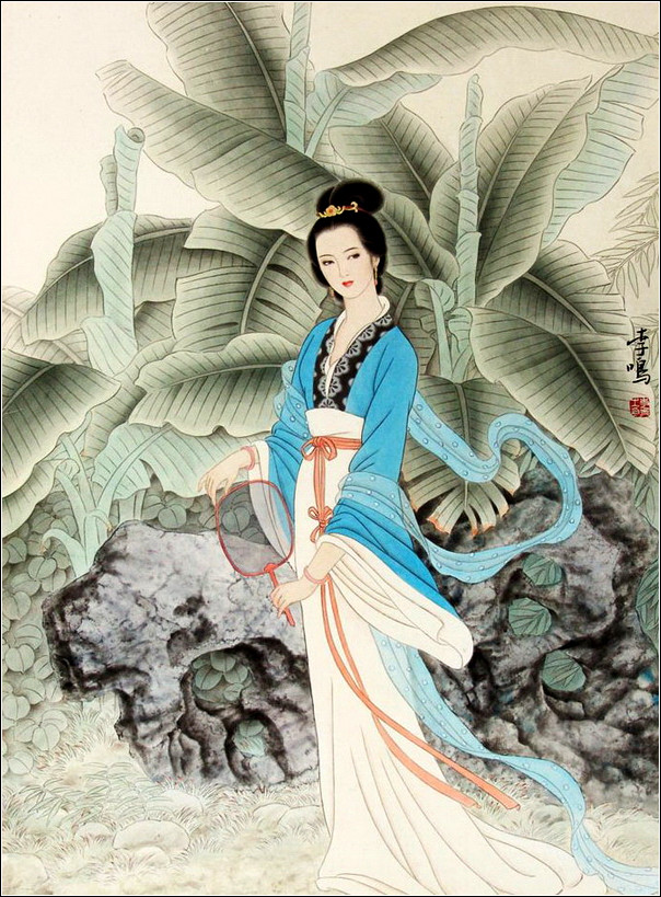 如花照水的古典美女绘画艺术（一）