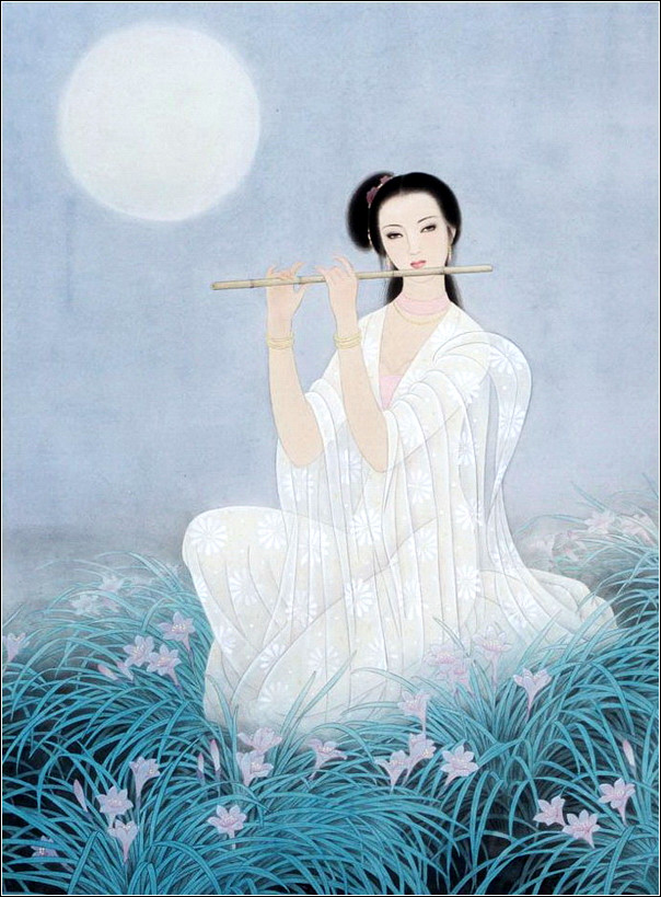 如花照水的古典美女绘画艺术（一）