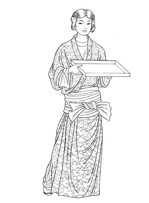 中国古代妇女服饰手绘线稿