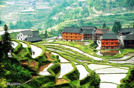 中国最美的山水画--苗寨梯田美景