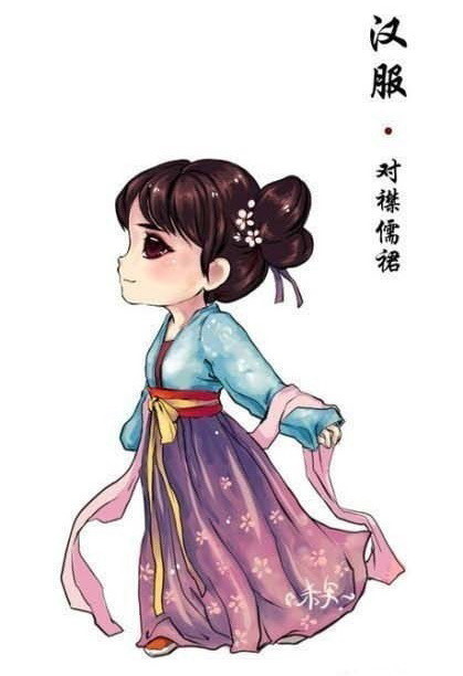 汉服Q版人物创意插画设计