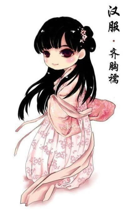 汉服Q版人物创意插画设计