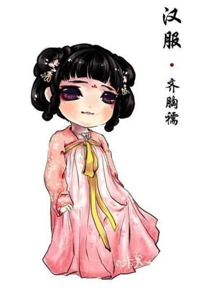 汉服Q版人物创意插画设计