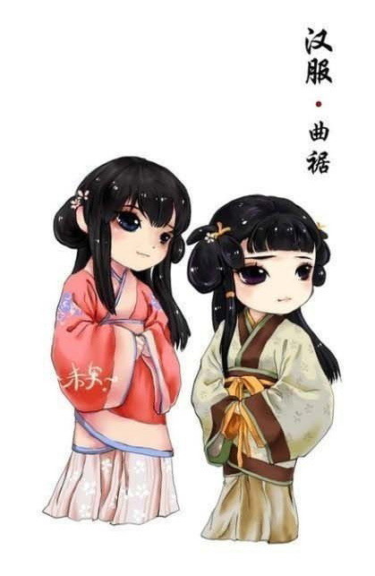 汉服Q版人物创意插画设计