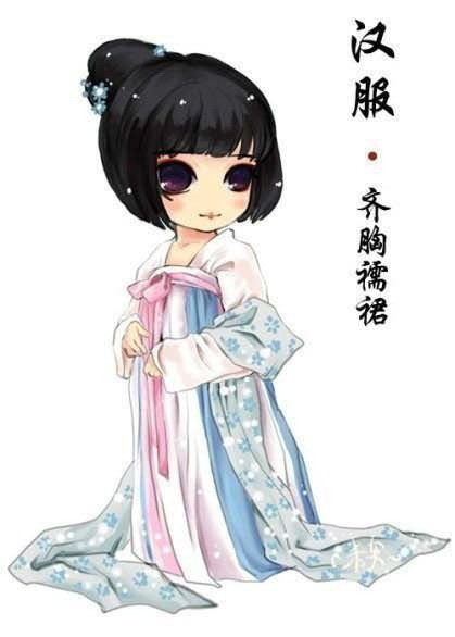 汉服Q版人物创意插画设计