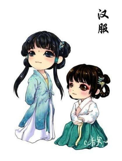 汉服Q版人物创意插画设计